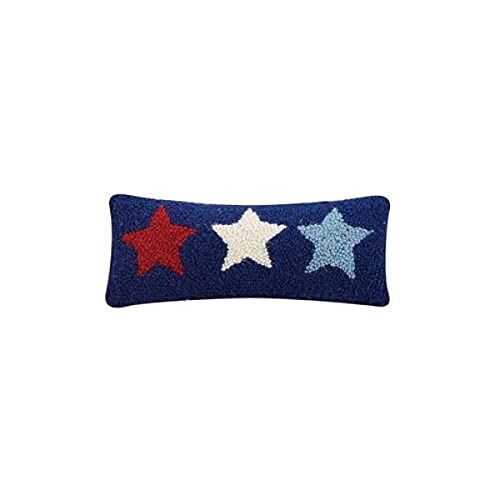 Peking Handicraft 30TG628C05OB Patriotic Stars Hook Pillow Blown Filled - Pack of 8