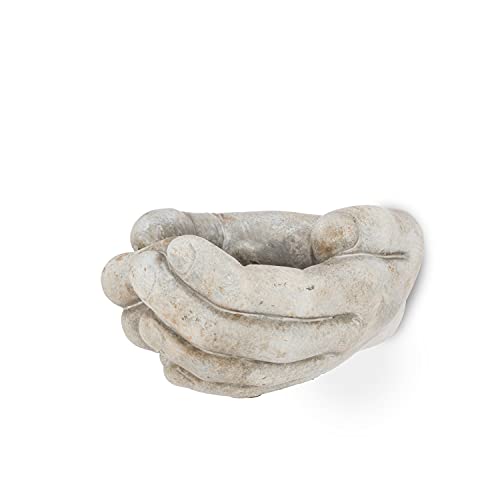Abbott Collection  27-HANDS-314 Cupping Hands Wall Planter, Grey