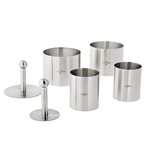 Frieling K√ºchenprofi Stainless Steel 6-Piece Forming Rings with Tamper/Pushers, Silver