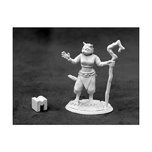 REAPER Miniatures Mistveil, Catfolk Sorceress #03927 Dark Heaven Metal Figure