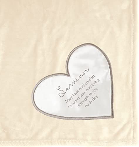 Pavilion Gift Company Survivor-50x60 Royal Blush Throw Blanket, Cream