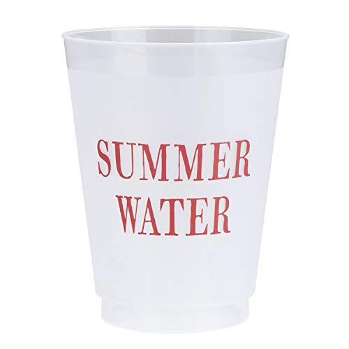 Creative Brands Santa Barbara Design Studio F2F 16-Ounce Frosted Plastic Cups, 8-Count, Summer Water