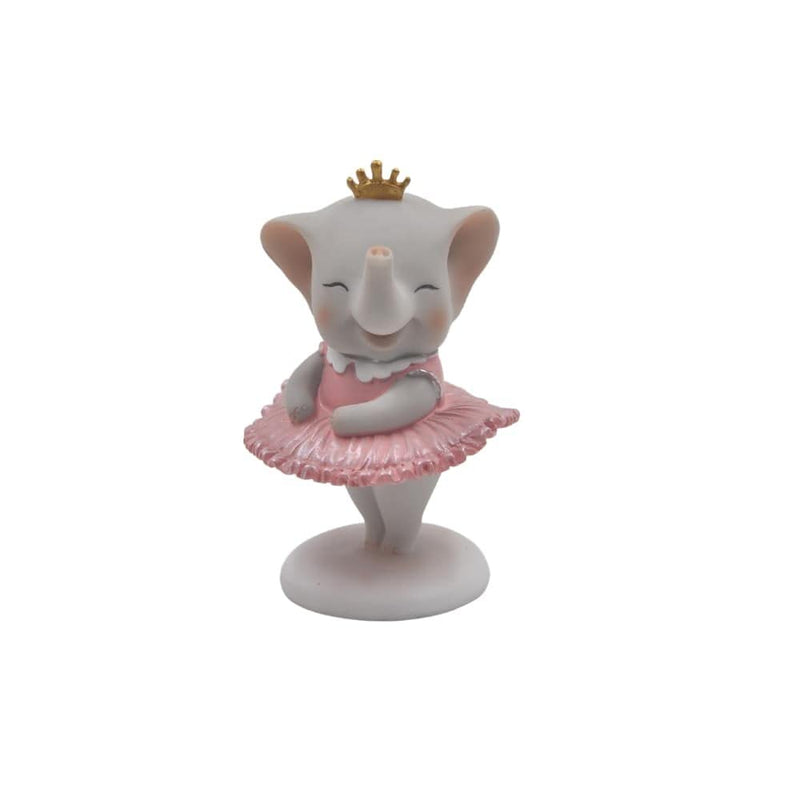 Comfy Hour 5" Cute Dancing Ballet Elephant Pink Dress Figurine, Wildlife Collection, Collectible Statue, Desktop Decoration, Hand Made and Painted Polyresin