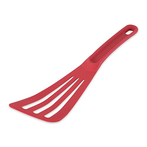 RSVP International Kitchen Tool Collection Dishwasher Safe, Angled, 12x3.25", Nylon Euro Style, Red