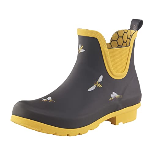 GALLERIA ENTERPRISES, INC. Black Bees Chelsea Rain Boot