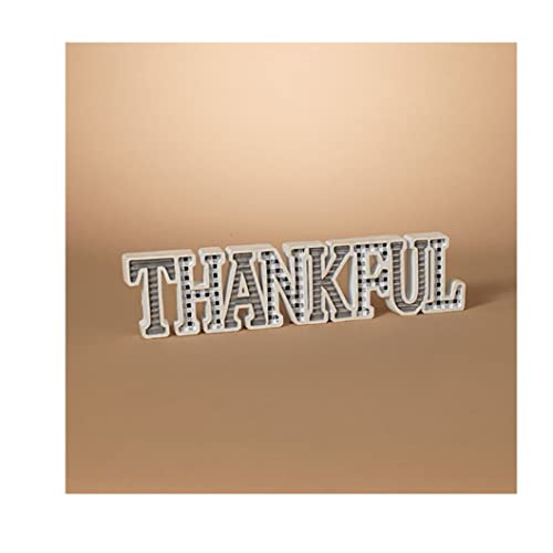 Gerson 2589220 Resin Thankful Tabletop Sign, 17.6-inch Length