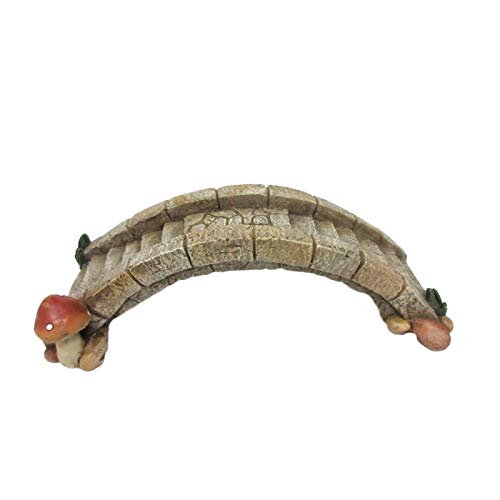 Pacific Trading Giftware Enchanted Garden Stone Bridge Mini Fairy Garden Accessory with Mushroom 7 Inch L