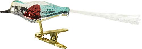 Kurt Adler Early Years Glass Clip-On Bird, 4.5-Inch, Set of 5