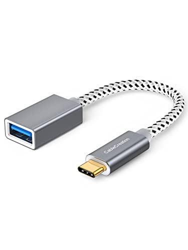 USB3.1 USB Female to USB C Adapter 0.5 FT, CableCreation USB C to USB A Female Adapter Cable OTG 5Gbps Data Female USB A to C Male for MacBook Pro Air XPS 15 Galaxy S22 Ultra S21 etc, 0.15m Space Gray