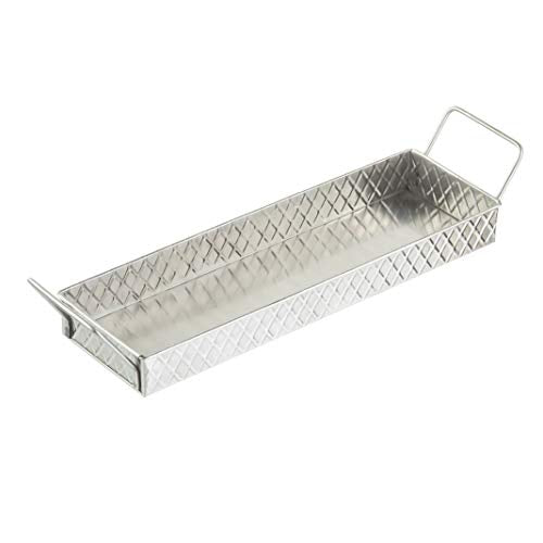 Tablecraft Lattice Collection 14.5 x 4.25 Snack Tray, Stainless Steel