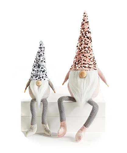 Giftcraft 683117 Christmas Shelf Sitter Gnomes, Set of 2, Dacron and MDF
