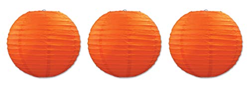 Beistle Orange Hanging Paper Lanterns (3 Pcs) -1 Pack