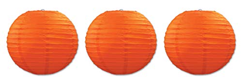 Beistle Orange Hanging Paper Lanterns (3 Pcs) -1 Pack