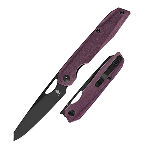 Kizer Genie Richlite Handle Pocket Knife, 154CM Steel 3.39 Inches EDC Knife, Reverse Tanto Blade Outdoor Tools, V4545C2