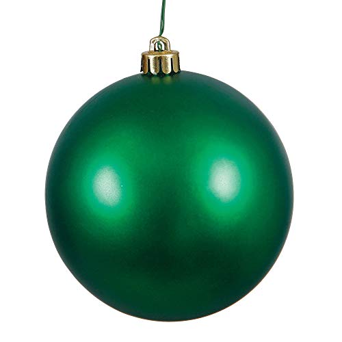 Vickerman 6" Emerald Matte Ball Ornament, 4 per Bag