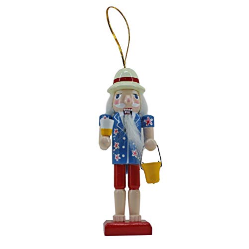 Beachcombers B22080 Hawaiian Santa Nutcracker Wood Ornament, 5-Inch High