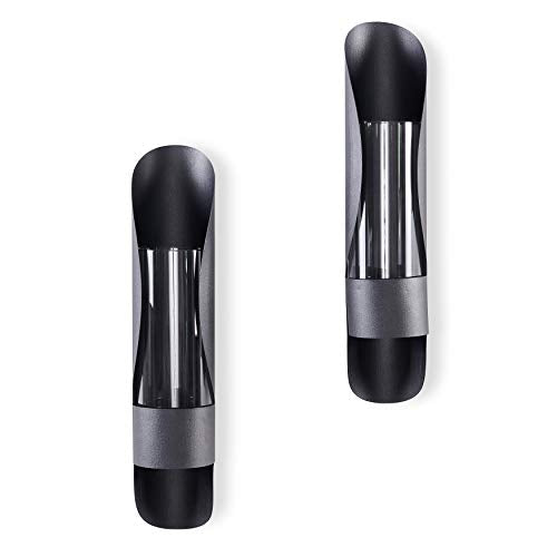 Danya B. SE2137 Iron and Glass Candle Wall Sconces - Wall Mount Hugging Metal Candle Holders with Glass Hurricanes - (Set of 2) - Black