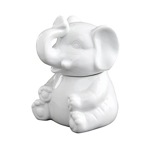 HIC Elephant Sugar Bowl, Fine White Porcelain