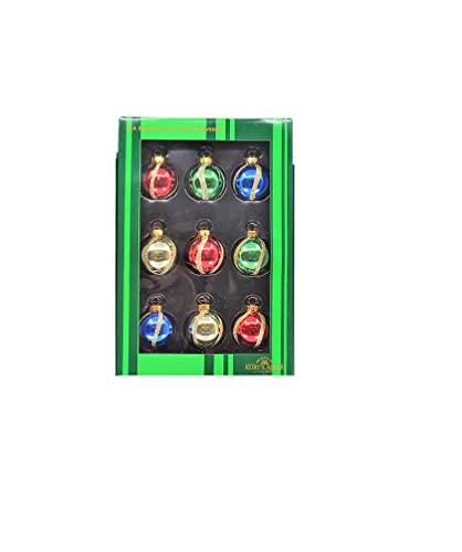 Kurt Adler Glass Multi-color Miniature Decorated Ball Ornaments Set OF 27