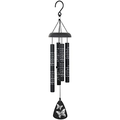 Carson Home 63170 Flowers and Butterflies Sonnet Chime, Black, 21-inch Length, Aluminum and Industrial Cord