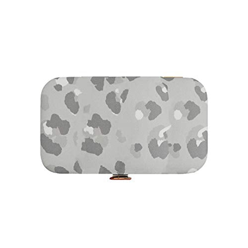 Mud Pie Women's Leopard Manicure Kit, Gray, 4.4" x 2.5"