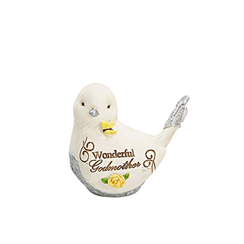 Pavilion Gift Company Wonderful Godmother 3 Inch Resin Bird Figurine, Cream