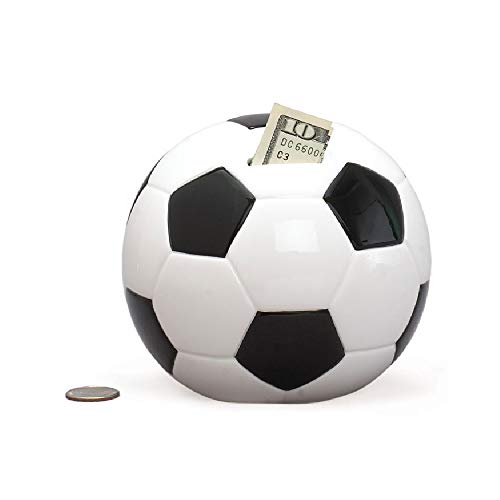 burton + BURTON Soccer Shape Piggy Bank for Saving Money and Sports Decor