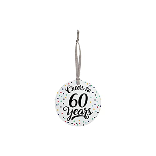 Carson Home Bottle Tag, 3.5-inch Diameter, MDF (60 Years)