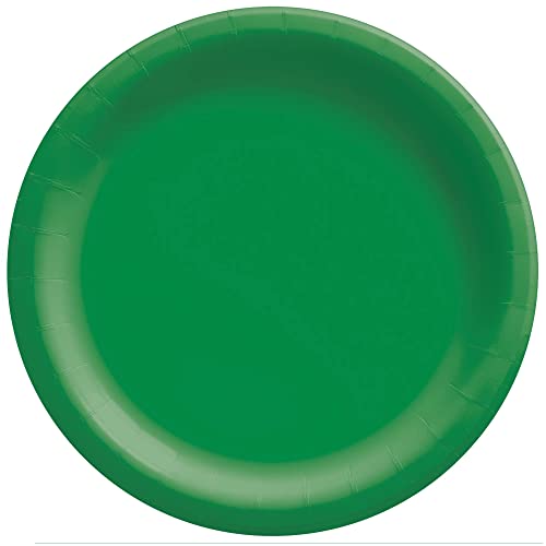 Amscan Round Paper Plates, 8 1/2", Festive Green