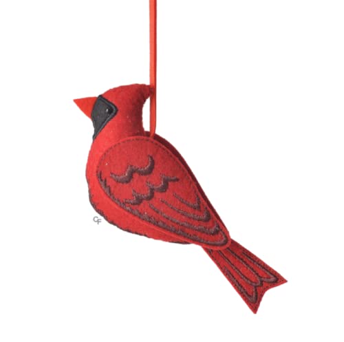 Ganz MX186075 Stitched Felt Cardinal Ornament, 2.5-inch Height, Polyester and Plastic