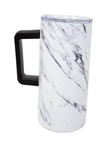 Boston Warehouse 20 Ounce Double Wall Insulated Stainless Steel Travel Mug, Marble
