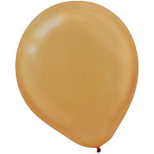 Amscan Packaged Pearl Latex Party Balloons (72 Piece), 12", Gold