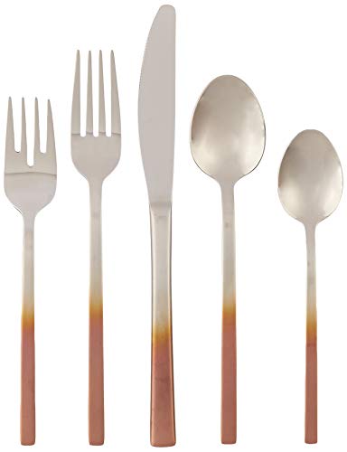 CAMBRIDGE Copper Ombre Silversmiths Kelvin Satin Mirror 18/8-20 Flatware Set, 20 Piece