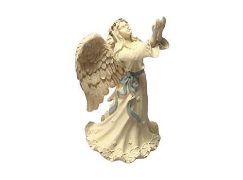 Comfy Hour Faith and Hope Collection Platinum Praying Corner Angel Figurine, Statue, Home Decoration, Beige