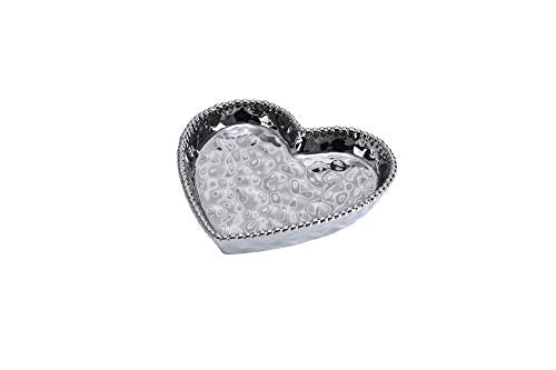 Pampa Bay Love is in the Air Medium Heart Dish (1, Silver)