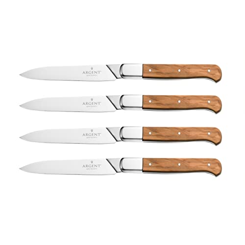 Hampton Forge Sfs51L04Wb Lynden Set Of 4 Olive Wood Steak Knives