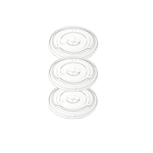 DHG Professional Clear PET Flat Straw Slot Lid, 92mm Diameter, (Case of 1000 Count)