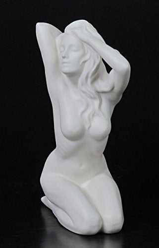 Unicorn Studio 5.88 Inch Matte Finish Nude Female Statue Figurine on Knees, White