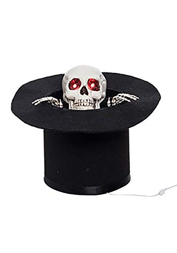 Transpac Light Up Animated Skull with Top Hat D√©cor Standard