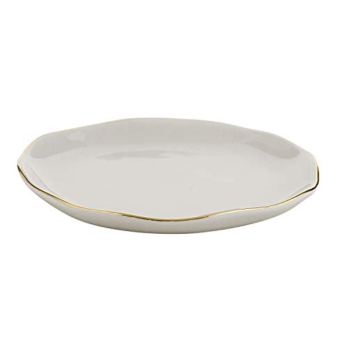 Creative Brands SB Design Studio F2851 Table Sugar Collection Ceramic Dessert Plate/Trinket Tray, Small, Grey
