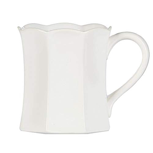 Drew Derose Set of 4 White Unique Solid Fluted Modern Mugs, 4"