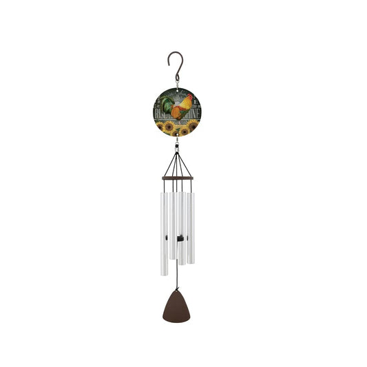 Carson Home 60966 Rooster Picture Perfect Chime, 27-inch Length, Aluminum, Adjustable Striker and Strung with Industrial Cord