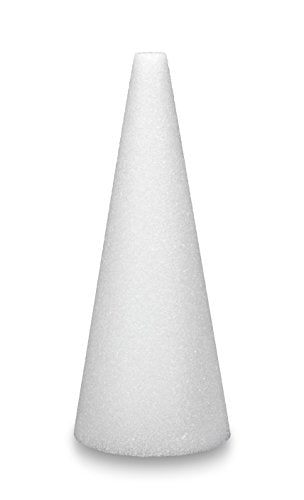 FloraCraft Styrofoam 2 Piece Cone 2.3 Inch x 3.8 Inch White