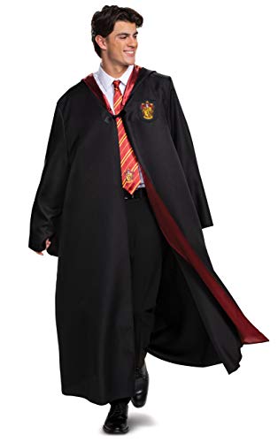 Disguise Harry Potter Gryffindor Robe Deluxe Adult Costume Accessory, Black & Red, XL (42-46)