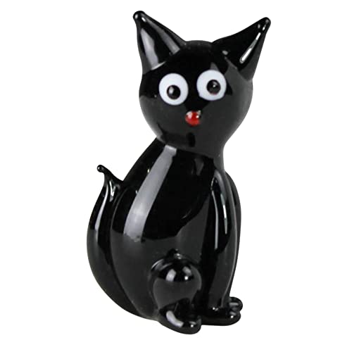 HomArt Black Cat Figurine, 2-inch Height, Glass