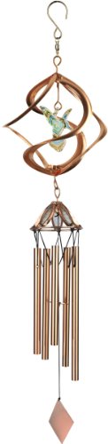 Red Carpet Studios 10131 21-Inch Copper Cosmix Wind Spinner and Chime, Hummingbird