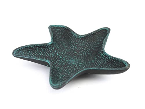 Hampton Iron K-1290-seaworn Seaworn Blue Cast Iron Starfish Decorative Bowl 8-inch Width