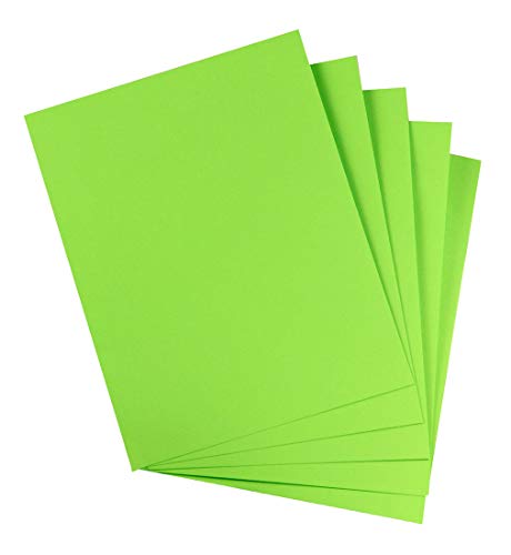 Hygloss Products Colored Cardstock - Great for Arts, Crafts and More - Bright Colors - 8.5 x 11 Inch Size -¬† 65 lb. / 176 gsm Thickness - Electric Lime - 48 Sheets