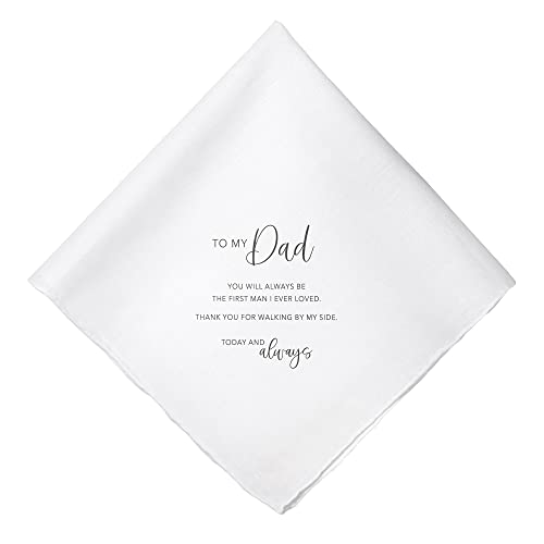 Blue Sky Clayworks Lillian Rose Dad Wedding Day Keepsake Hankie, One Size, White