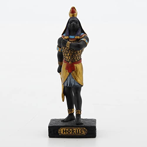 Unicorn Studio Veronese Design 3 1/2" Tall Egyptian Gods Miniature Collectible Resin Figurine (Horus, Multicolor)